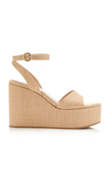 Gianvito Rossi Linen Platform Sandals | Thumbnail 1 Gianvito Rossi Linen Platform Sandals | Thumbnail 1