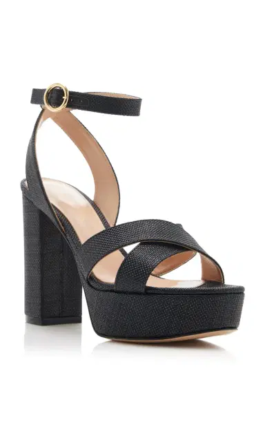 Gianvito Rossi Sabrina Linen Platform Sandals | Thumbnail 4