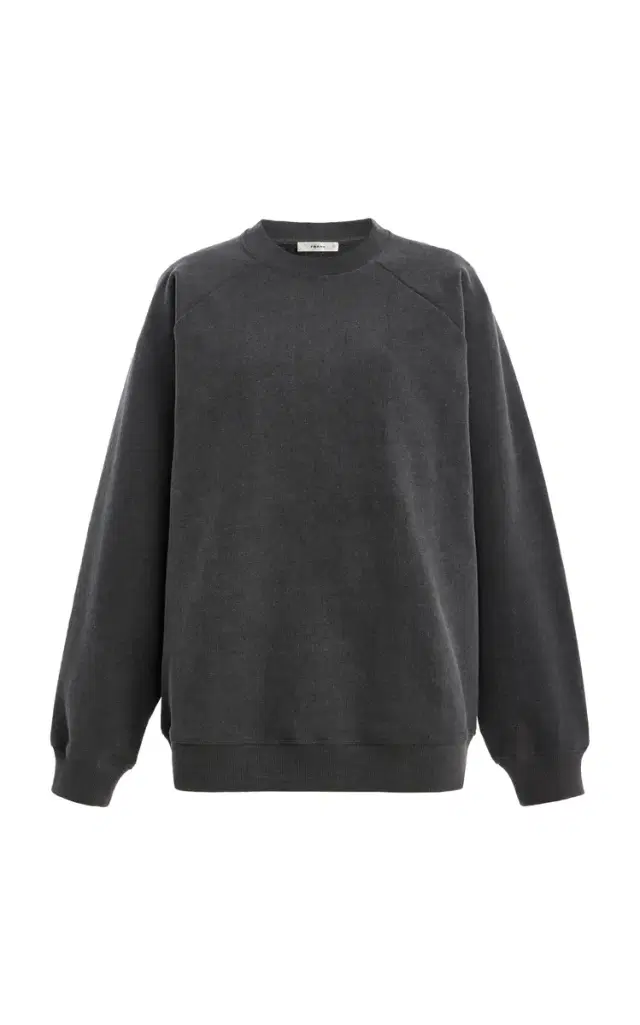 The Scholar Suede-Detailed Cotton Sweatshirt