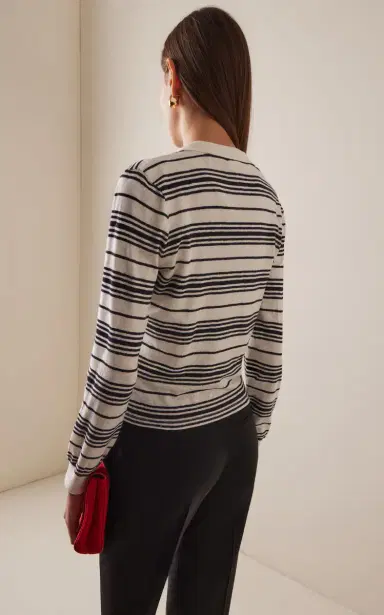 Frame The Striped Linen Polo Shirt | Thumbnail 4
