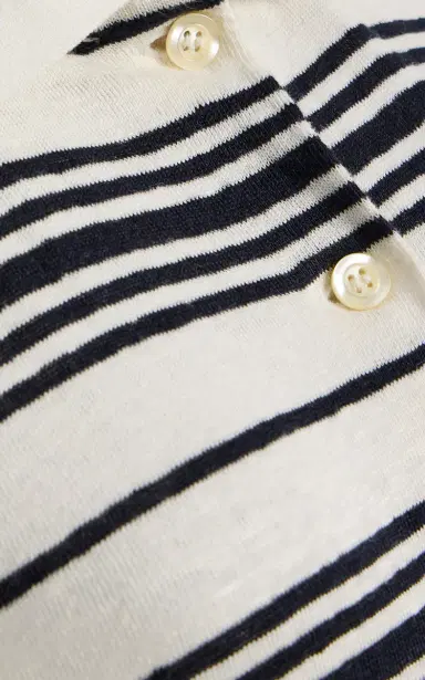 Frame The Striped Linen Polo Shirt | Thumbnail 5