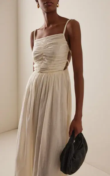 Moré Noir Claire Cotton-Silk Voile Dress | Thumbnail 3 Moré Noir Claire Cotton-Silk Voile Dress | Thumbnail 3