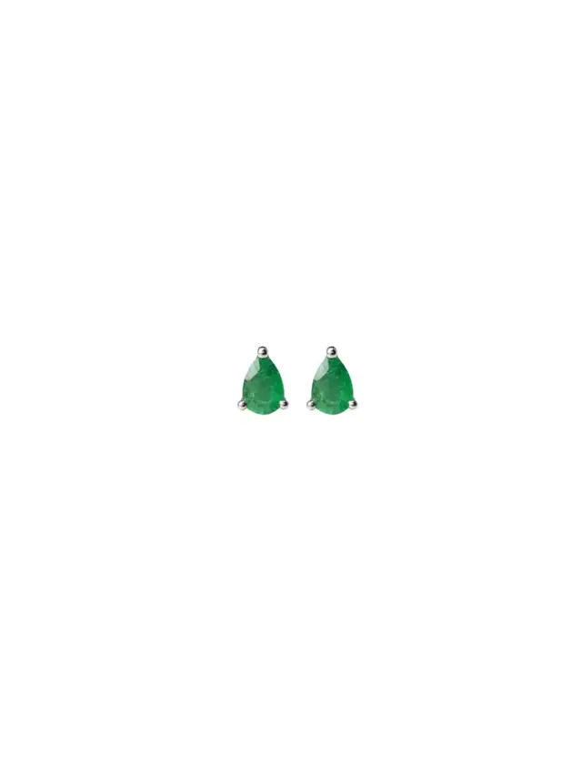 Wish Fine Jewelry 1.89ct Emerald 18K Gold Pear Stud Earrings