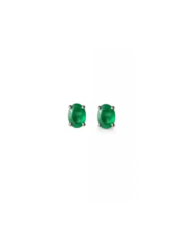 Wish Fine Jewelry 2.17ct Emerald 18K Gold Oval Stud Earrings | Thumbnail 1 Wish Fine Jewelry 2.17ct Emerald 18K Gold Oval Stud Earrings | Thumbnail 1