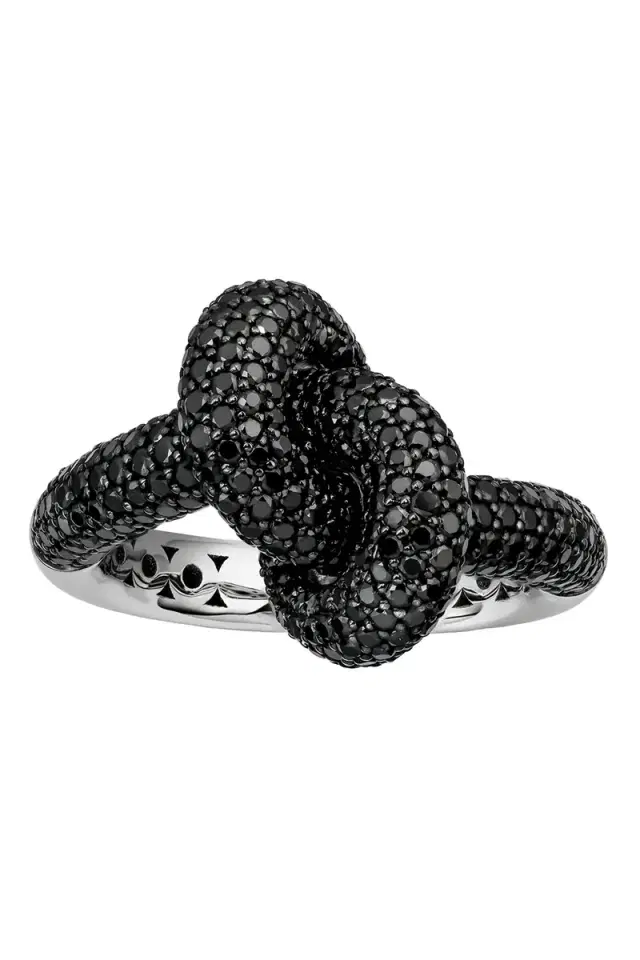 Engelbert 1920 Black Diamond Medium Legacy Knot Ring