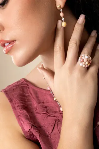 MARCO BICEGO Pink Conch Pearl Diamond Unico Ring | Thumbnail 3 MARCO BICEGO Pink Conch Pearl Diamond Unico Ring | Thumbnail 3