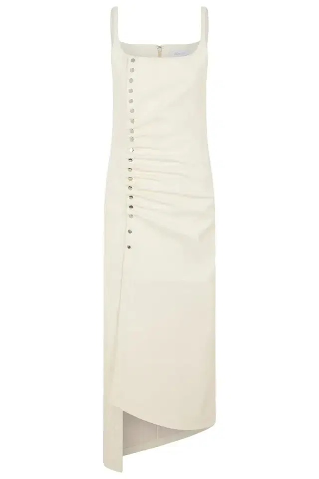 Sleeveless Button Front Ruched Dress