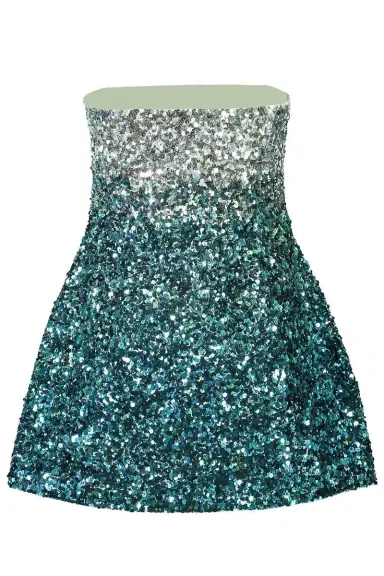 Retrofête Tancy Dress - Seychelles Teal Ombre | Thumbnail 8