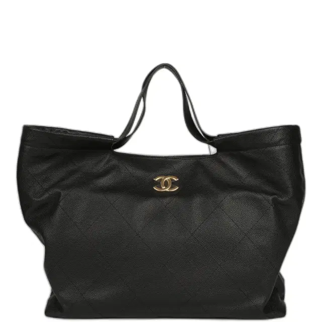 Chanel Chanel Maxi Coco Shopping Bag Black Caviar Brushed Gold Hardware