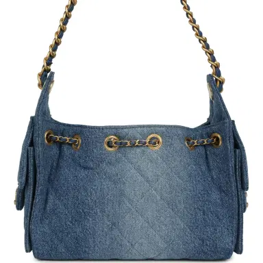 Chanel Chanel Mini 25 Hobo Bag Blue Washed Denim Antique Gold Hardware | Thumbnail 4 Chanel Chanel Mini 25 Hobo Bag Blue Washed Denim Antique Gold Hardware | Thumbnail 4
