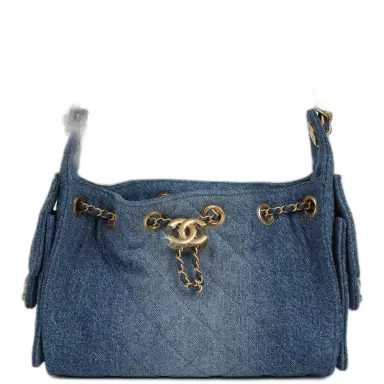 Chanel Chanel Mini 25 Hobo Bag Blue Washed Denim Antique Gold Hardware | Thumbnail 1 Chanel Chanel Mini 25 Hobo Bag Blue Washed Denim Antique Gold Hardware | Thumbnail 1