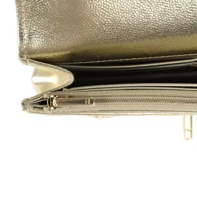 Chanel Chanel Trendy Top Handle Wallet On Chain WOC Metallic Gold Shiny Caviar Light Gold Hardware | Thumbnail 10