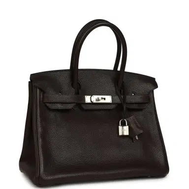 HERMÈS Hermes Birkin 30 Ebene Barenia Faubourg Palladium Hardware | Thumbnail 2