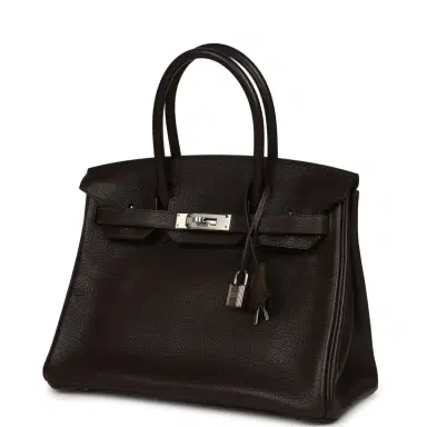 HERMÈS Hermes Birkin 30 Ebene Barenia Faubourg Palladium Hardware | Thumbnail 5
