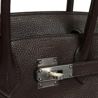 HERMÈS Hermes Birkin 30 Ebene Barenia Faubourg Palladium Hardware | Thumbnail 7
