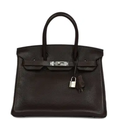 HERMÈS Hermes Birkin 30 Ebene Barenia Faubourg Palladium Hardware | Thumbnail 1