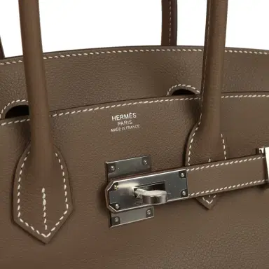HERMÈS Hermes Shoulder Birkin Light 29 Etoupe Evercolor Palladium Hardware | Thumbnail 7