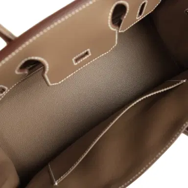 HERMÈS Hermes Shoulder Birkin Light 29 Etoupe Evercolor Palladium Hardware | Thumbnail 8
