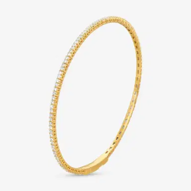 Ina Mar Ina Mar 14K Yellow Gold 1.00 ctw Round Diamond Flex Tennis Bangle Bracelet B1100A-FY-100F - 14K Yellow Gold / by The Solist | Thumbnail 2