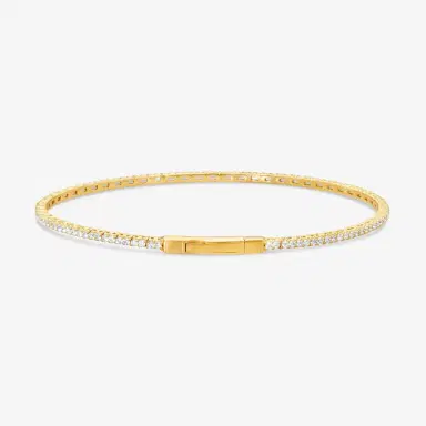 Ina Mar Ina Mar 14K Yellow Gold 1.00 ctw Round Diamond Flex Tennis Bangle Bracelet B1100A-FY-100F - 14K Yellow Gold / by The Solist | Thumbnail 3