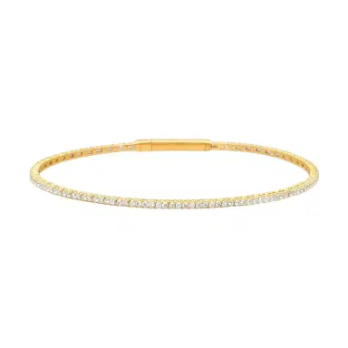 Ina Mar Ina Mar 14K Yellow Gold 1.00 ctw Round Diamond Flex Tennis Bangle Bracelet B1100A-FY-100F - 14K Yellow Gold / by The Solist | Thumbnail 1
