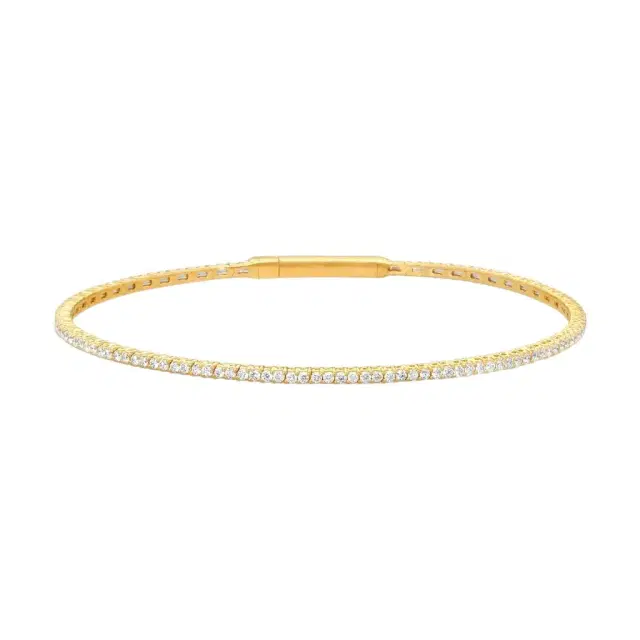 Ina Mar Ina Mar 14K Yellow Gold 1.00 ctw Round Diamond Flex Tennis Bangle Bracelet B1100A-FY-100F - 14K Yellow Gold / by The Solist