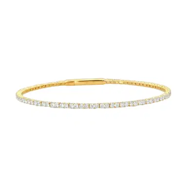 Ina Mar Ina Mar 14K Yellow Gold 2.00 ctw Round Diamond Flex Tennis Bangle Bracelet B1100B-FY-200F - 14K Yellow Gold / by The Solist | Thumbnail 1