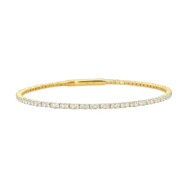 Ina Mar Ina Mar 14K Yellow Gold 2.00 ctw Round Diamond Flex Tennis Bangle Bracelet B1100B-FY-200F - 14K Yellow Gold / by The Solist