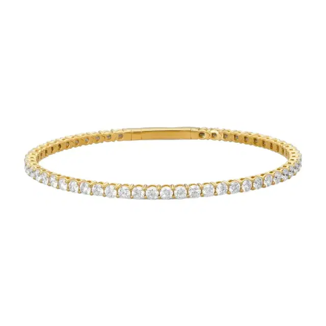 Ina Mar Ina Mar 14K Yellow Gold 5.00 ctw Round Diamond Flex Tennis Bangle Bracelet B1100E-FY-500F - 14K Yellow Gold / by The Solist
