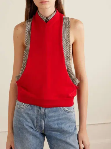 Versace Sleeveless Embroidered Cotton Tank Top | Thumbnail 3 Versace Sleeveless Embroidered Cotton Tank Top | Thumbnail 3