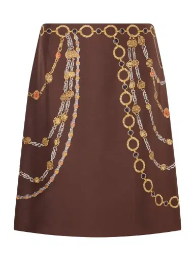Versace Printed Silk-twill Knee-length Skirt | Thumbnail 1