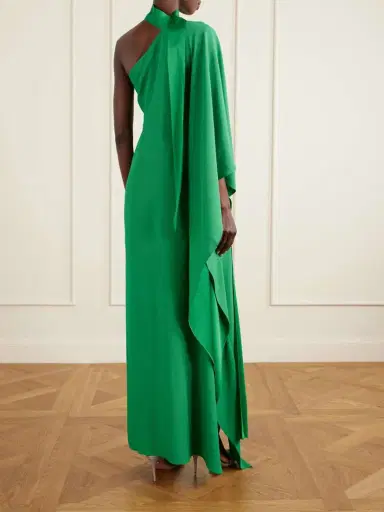 Taller Marmo Paloma One-shoulder Scarf-detailed Crepe-cady Gown | Thumbnail 3 Taller Marmo Paloma One-shoulder Scarf-detailed Crepe-cady Gown | Thumbnail 3