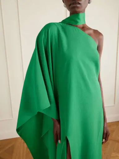 Taller Marmo Paloma One-shoulder Scarf-detailed Crepe-cady Gown | Thumbnail 4 Taller Marmo Paloma One-shoulder Scarf-detailed Crepe-cady Gown | Thumbnail 4