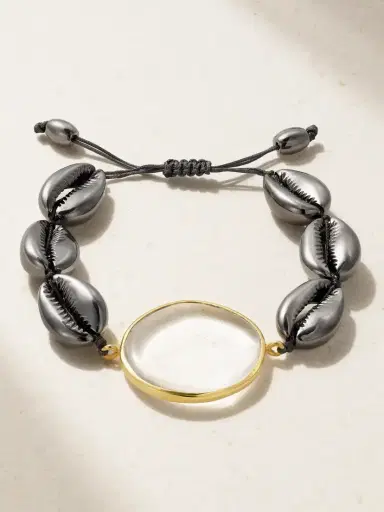 TOHUM Concha Gold-plated, Crystal And Shell Bracelet | Thumbnail 1
