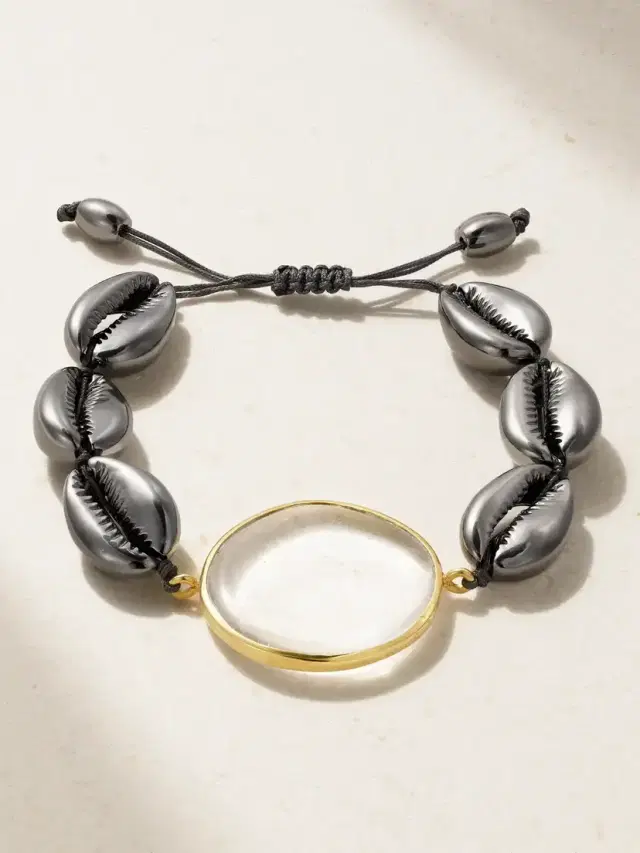 Concha Gold-plated, Crystal And Shell Bracelet