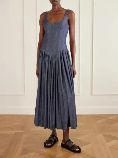 Gabriela Hearst Isai Pleated Linen And Silk-blend Maxi Dress | Thumbnail 2 Gabriela Hearst Isai Pleated Linen And Silk-blend Maxi Dress | Thumbnail 2
