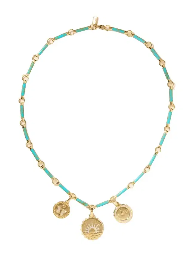 Element 18-karat Gold, Turquoise And Diamond Necklace
