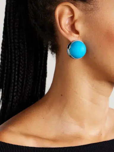 Alaïa Sphere Silver-tone And Enamel Earrings | Thumbnail 2