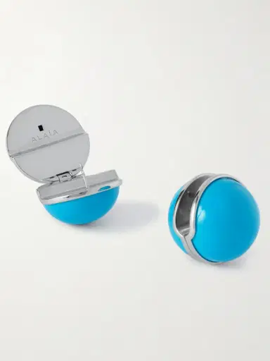 Alaïa Sphere Silver-tone And Enamel Earrings | Thumbnail 3