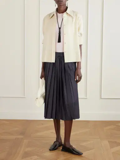 Jil Sander Pleated Denim Midi Skirt | Thumbnail 2 Jil Sander Pleated Denim Midi Skirt | Thumbnail 2