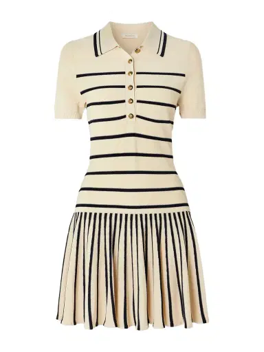 Zimmermann Luna Pleated Striped Ribbed-knit Mini Dress | Thumbnail 1