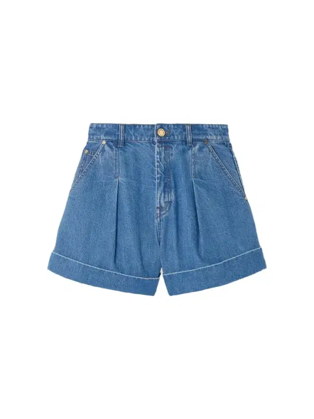 Pleated Denim Shorts Pleated Denim Shorts