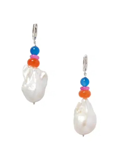 Gohar World Turkish Delight Silver Multi-stone Earrings | Thumbnail 1 Gohar World Turkish Delight Silver Multi-stone Earrings | Thumbnail 1