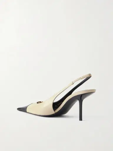 Saint Laurent Babylone Embellished Two-tone Leather Slingback Pumps | Thumbnail 3