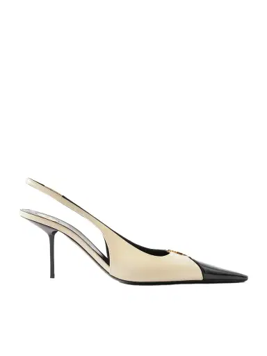Saint Laurent Babylone Embellished Two-tone Leather Slingback Pumps | Thumbnail 1