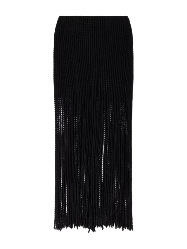Alaïa Knitted Fringed Midi Skirt