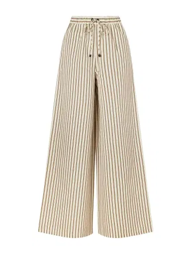 Max Mara Striped Cotton And Silk-blend Pants | Thumbnail 1