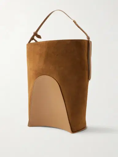 Alaïa Hip Large Leather-trimmed Suede Bucket Bag | Thumbnail 3 Alaïa Hip Large Leather-trimmed Suede Bucket Bag | Thumbnail 3