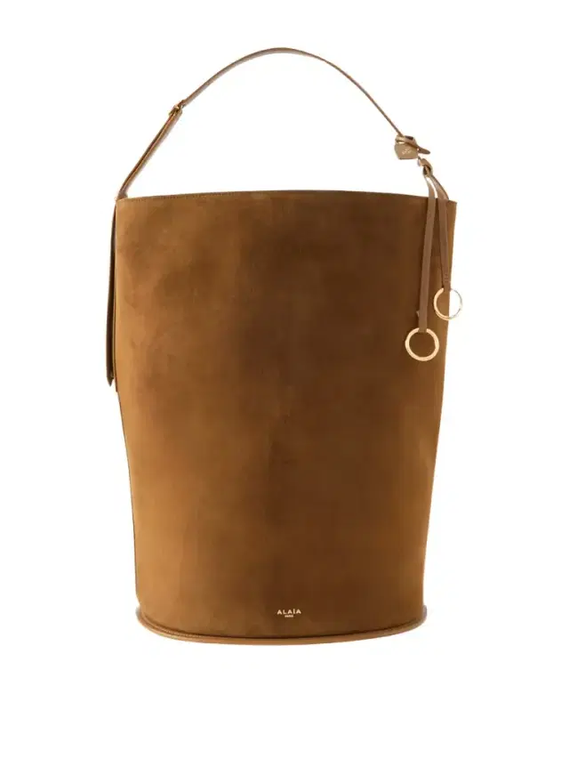 Alaïa Hip Large Leather-trimmed Suede Bucket Bag