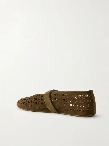 Alaïa Laser-cut Suede Ballet Flats | Thumbnail 3 Alaïa Laser-cut Suede Ballet Flats | Thumbnail 3
